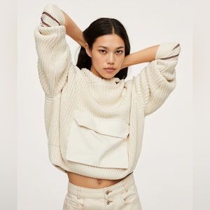 Mango Knit Pocket Hooded Sweater